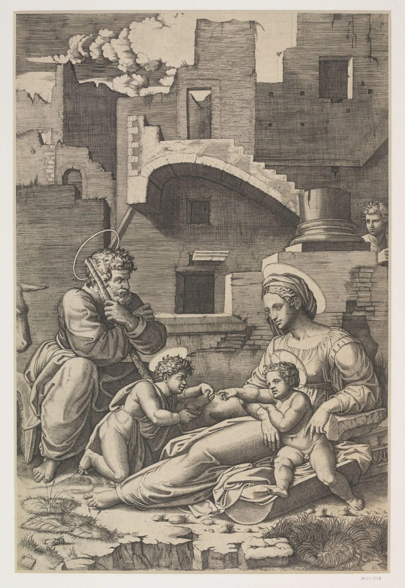 The Holy Family, with the Infant St. John, by Raphael, 1490