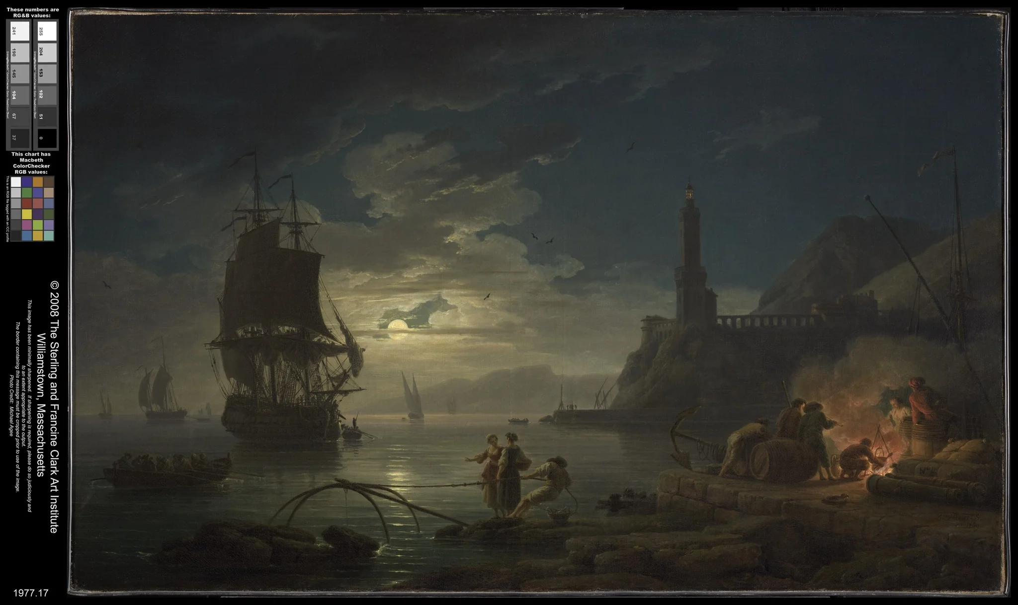 Coastal Scene in Moonlight