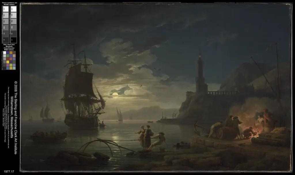 Coastal Scene in Moonlight