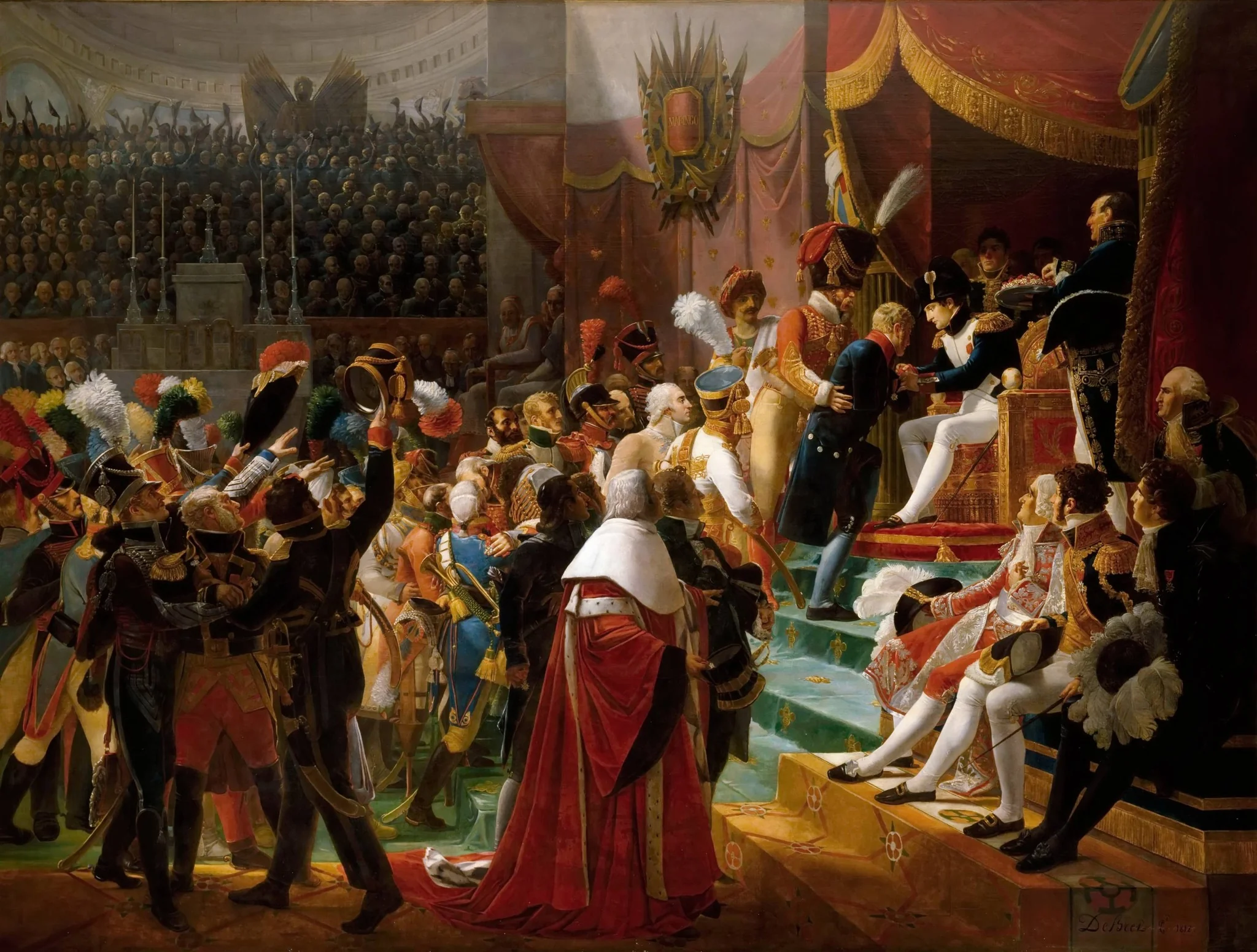 First distribution of the decorations of the Legion of Honor, made by Bonaparte, in the church of the imperial hotel of Invalides, July 14, 1804