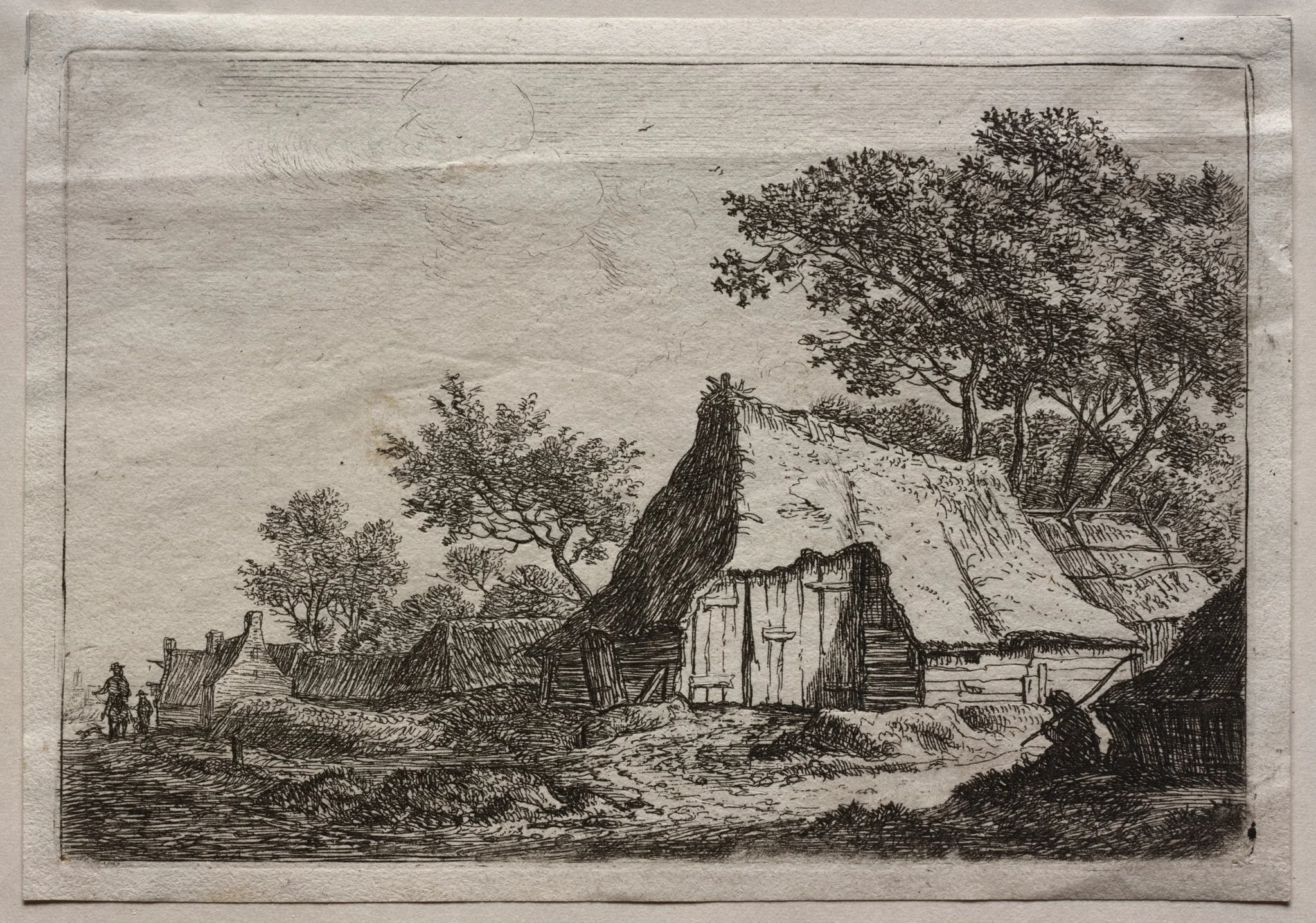 Twelve Landscapes: Plate I, The Small Hamlet, by Antonie Waterloo, 1665