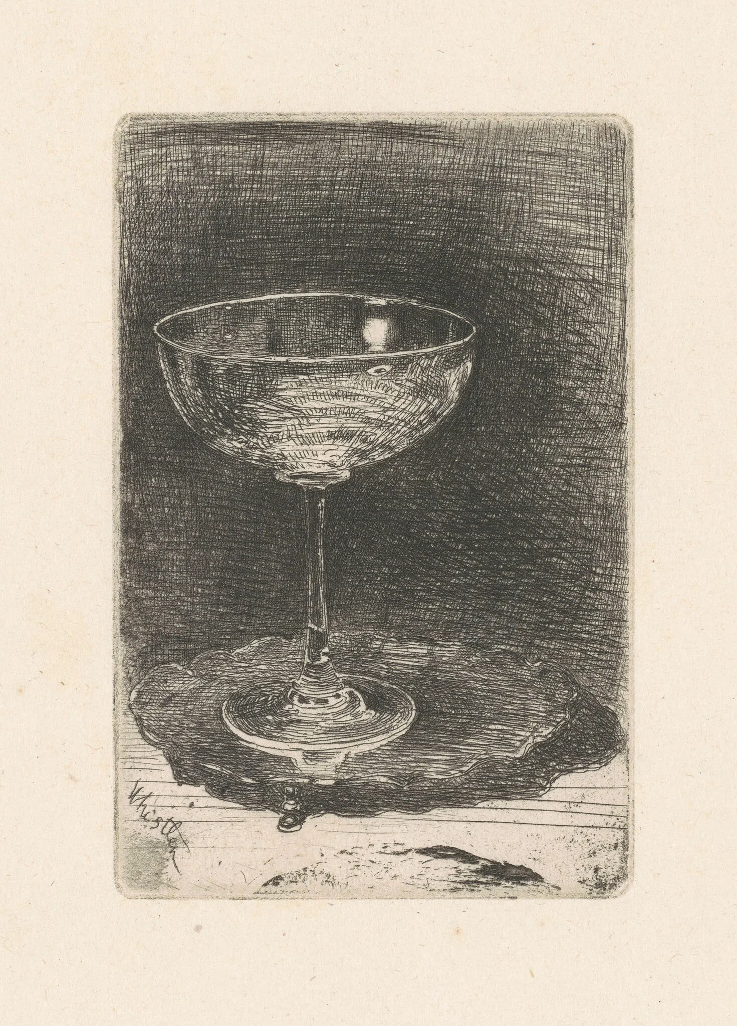 The Wine-Glass, by James McNeill Whistler, ink, 1859