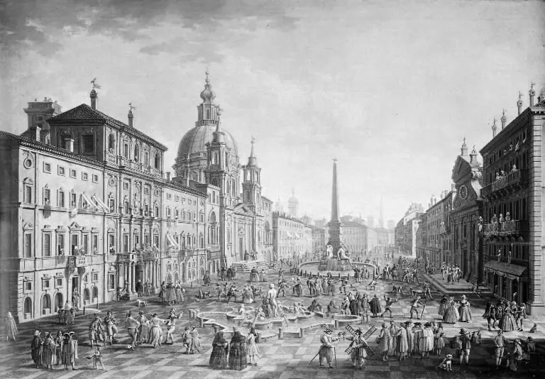 Piazza Navona in Rome during the Carnival