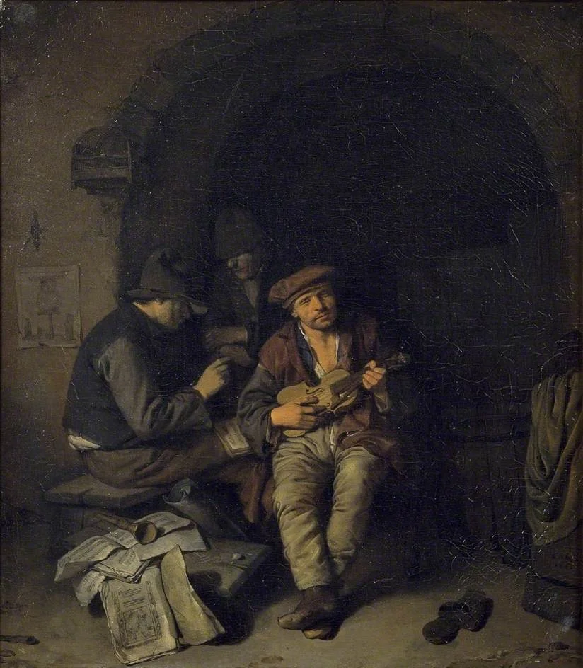 The blind Fiddler, by Cornelis Pietersz Bega, oil, 1657