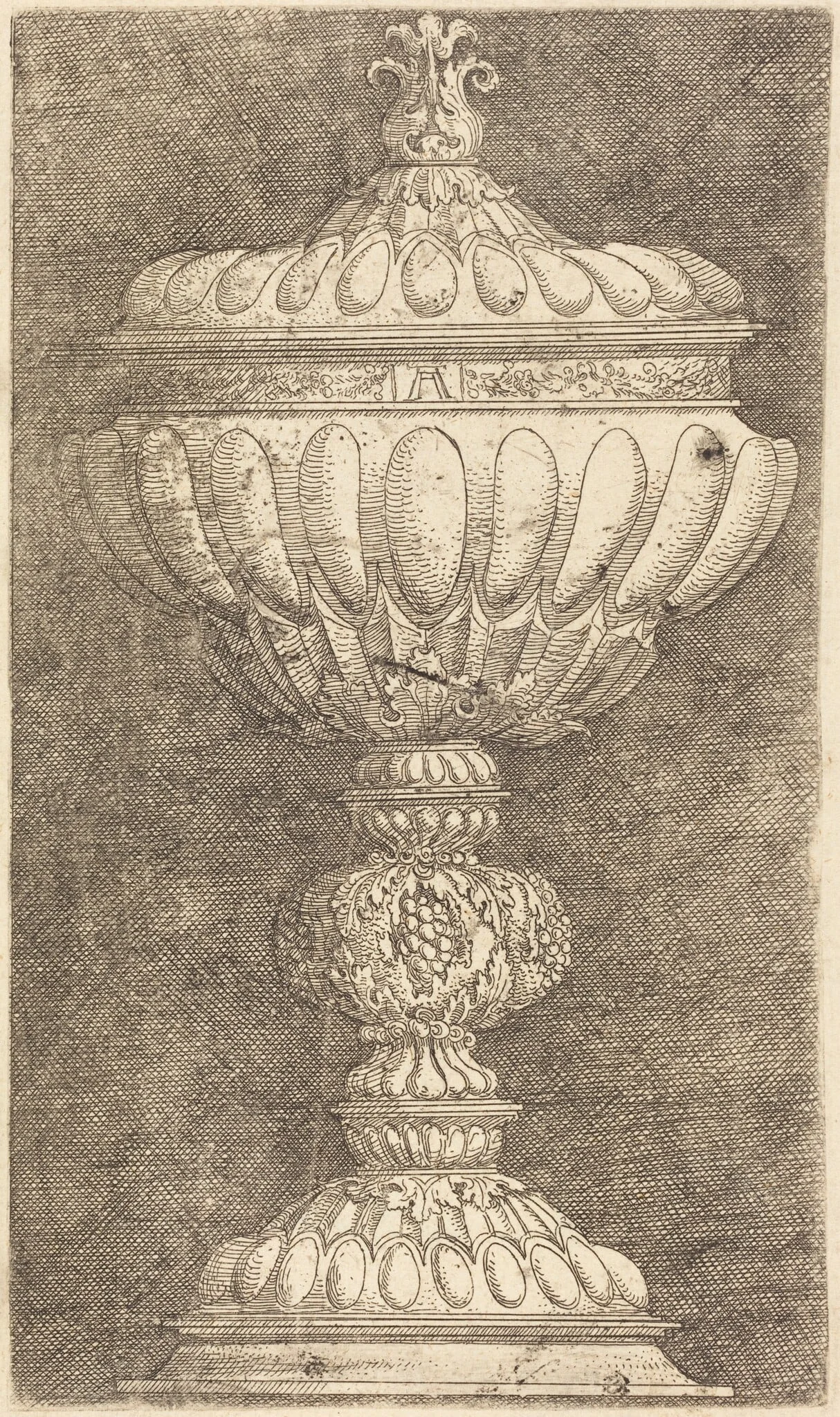 Covered Goblet with Grapes on the Stem, by Albrecht Altdorfer, ink, 1522