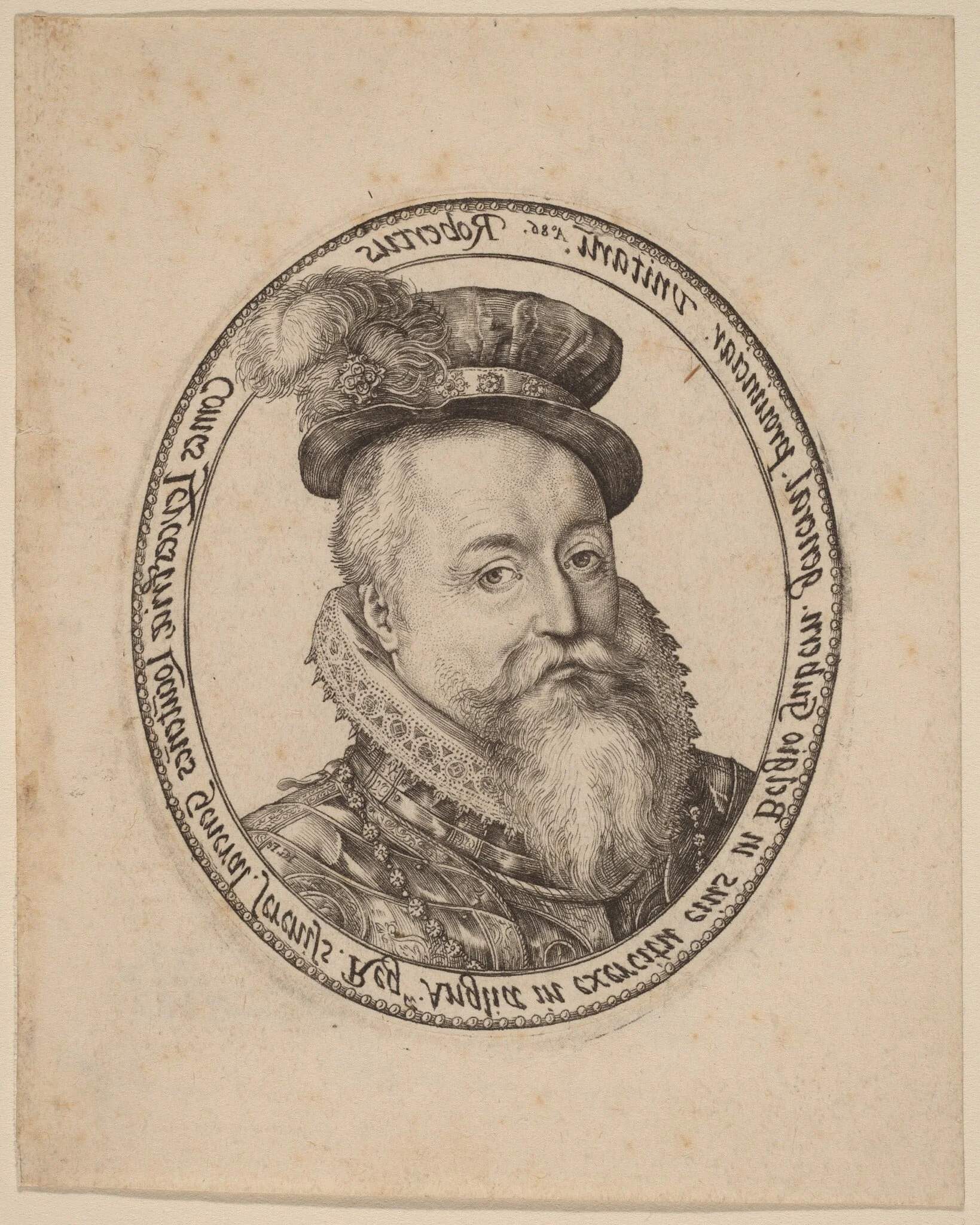 Robert Dudley, Earl of Leicester, by Hendrik Goltzius, ink, 1586