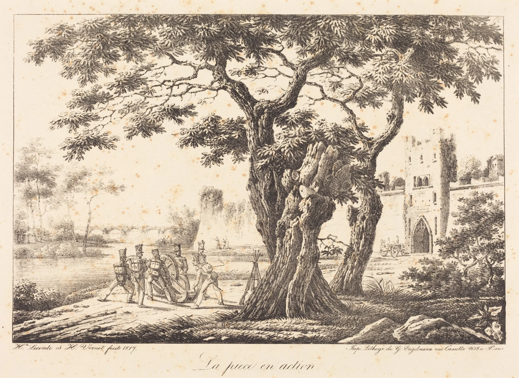 La piece en action, by Horace Vernet, ink, 1817