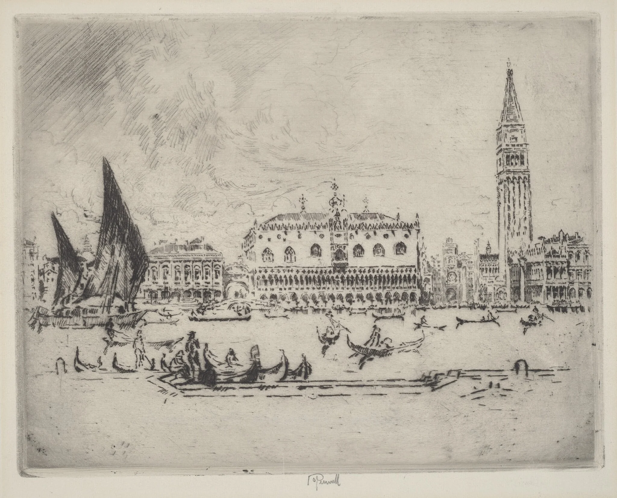 The Doge's Palace, by Joseph Pennell, ink, 1883