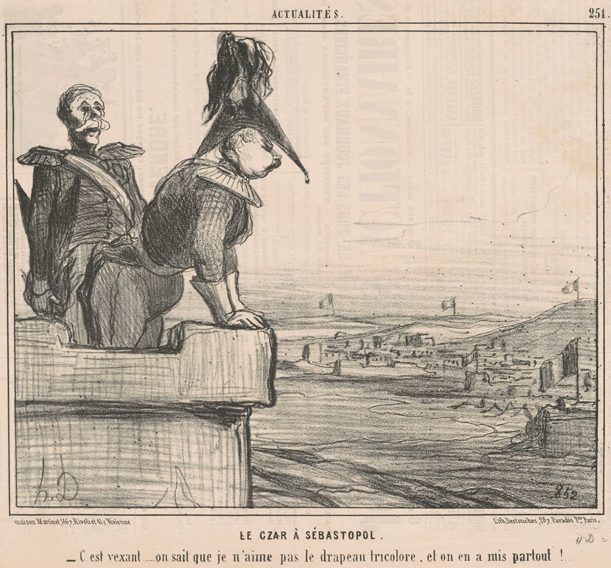 Le czar a Sébastopol, by Honoré Daumier, ink, 1855