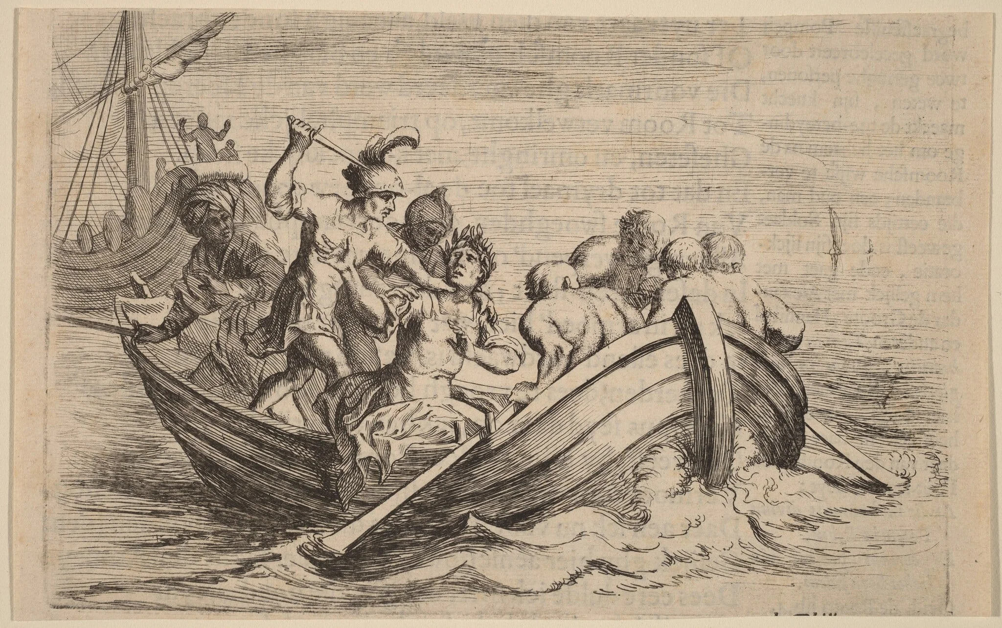 The Stabbing of Pompey, by Willem Basse, ink, 1634