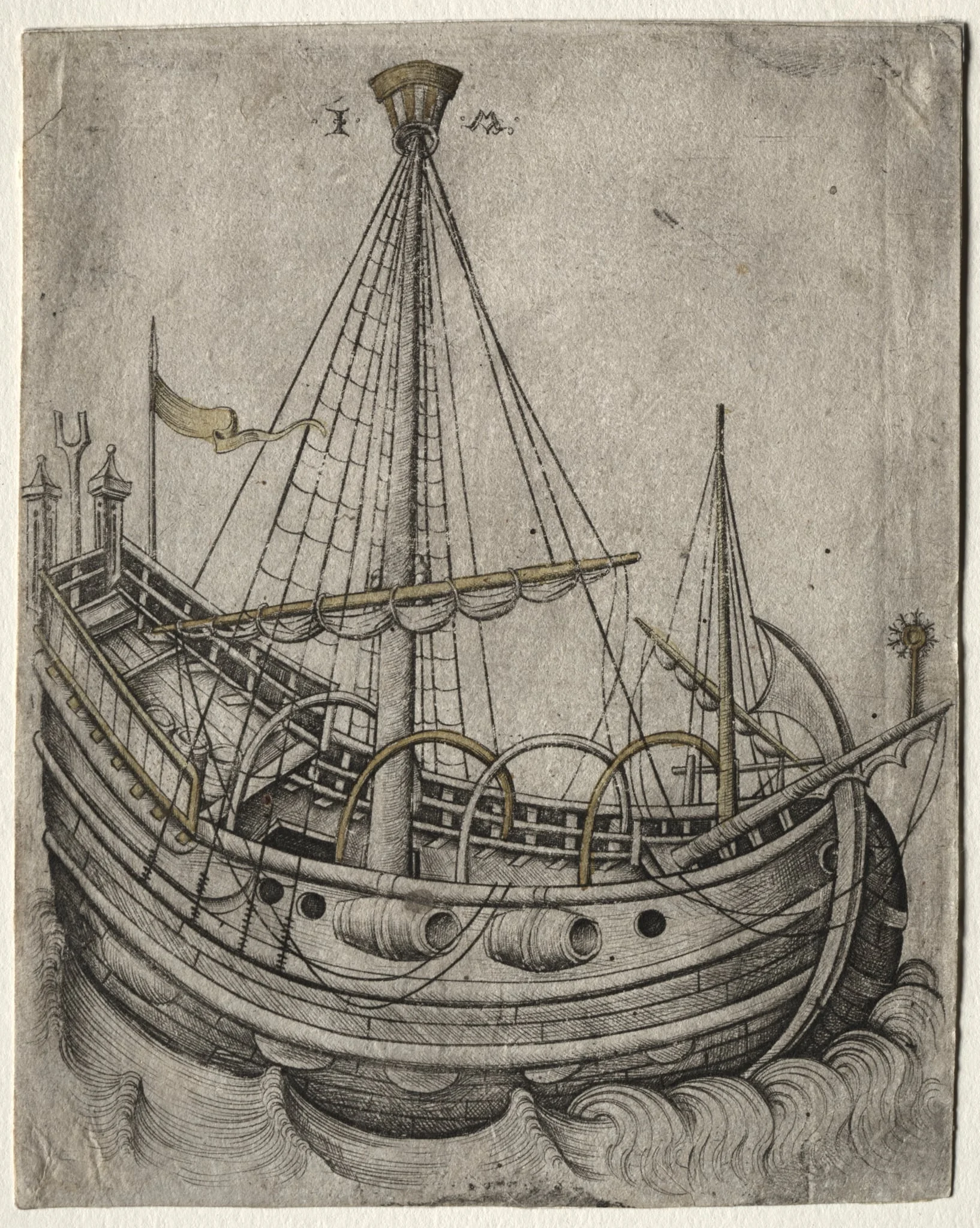A Ship Moving Toward the Right, by Israhel van Meckenem, 1478