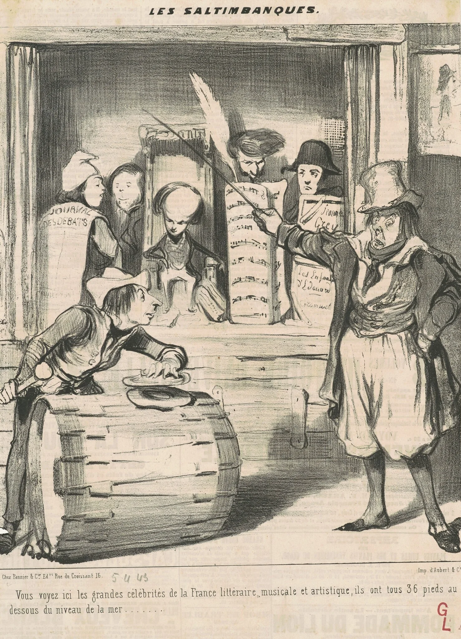 Vous yoyez ici les grandes célébrités..., by Honoré Daumier, ink, 1839