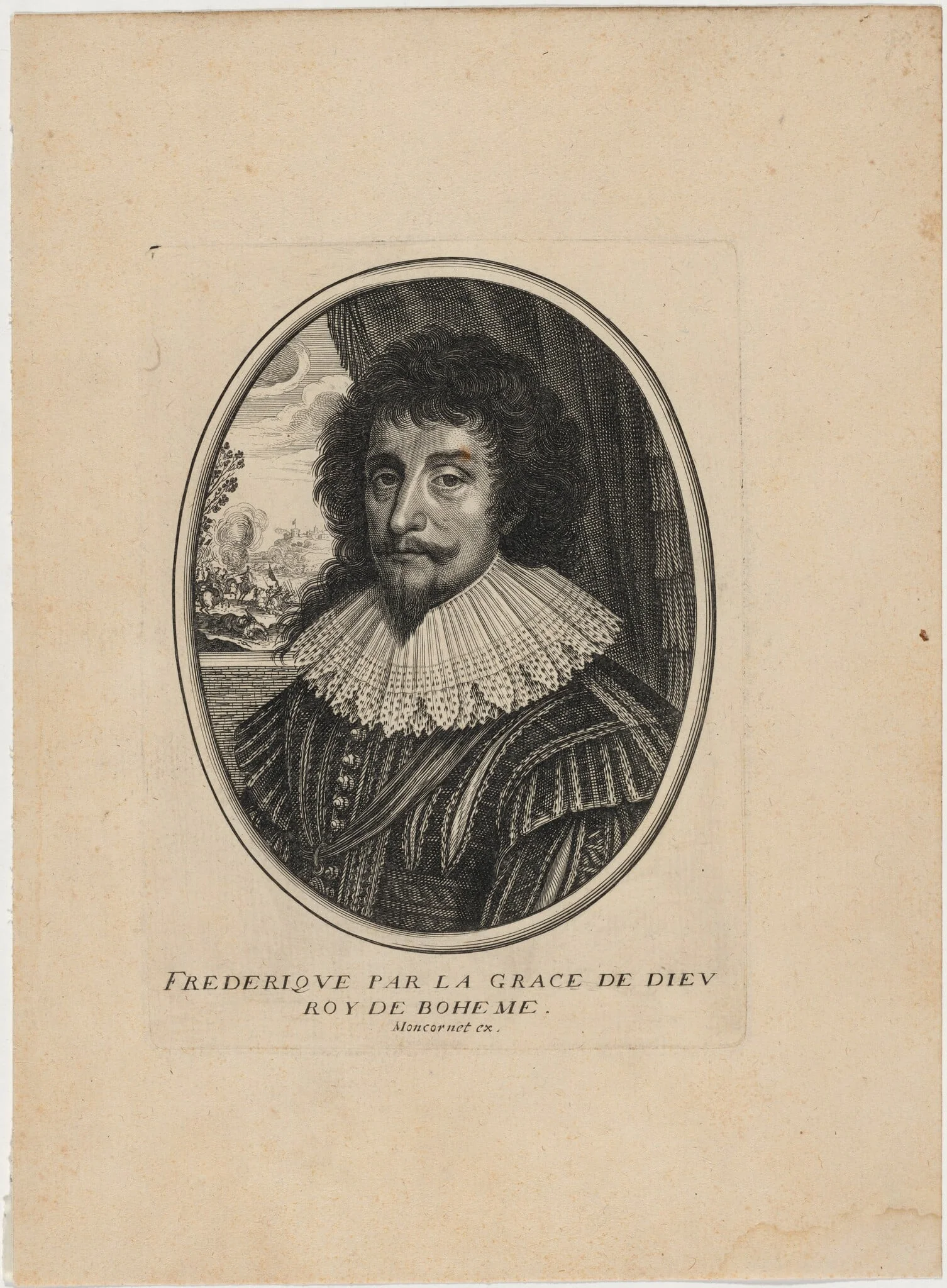 Frederick V, King of Bohemia, by Balthasar Moncornet, ink, 1634