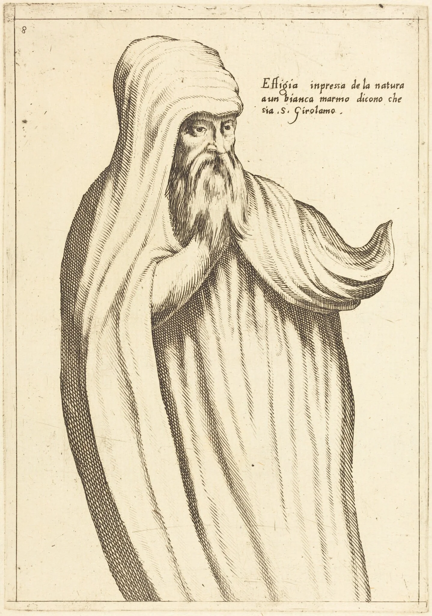 Effigy of St. Jerome, by Jacques Callot, ink, 1619