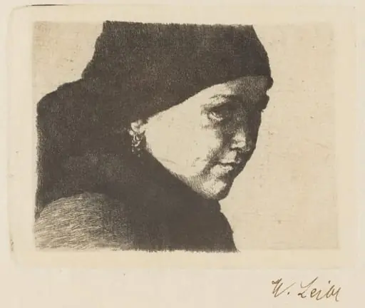 Therese Bauer (Head of a Young Farmgirl Facing Right)