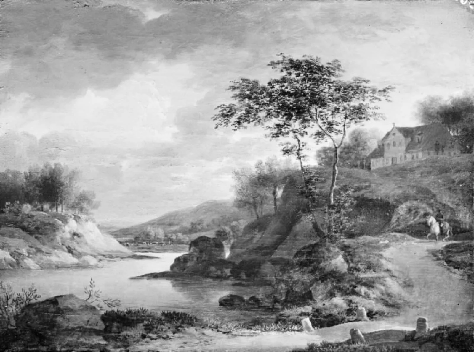 An Autumn Landscape by the Rhine, by Unknown, unspecified, 1750