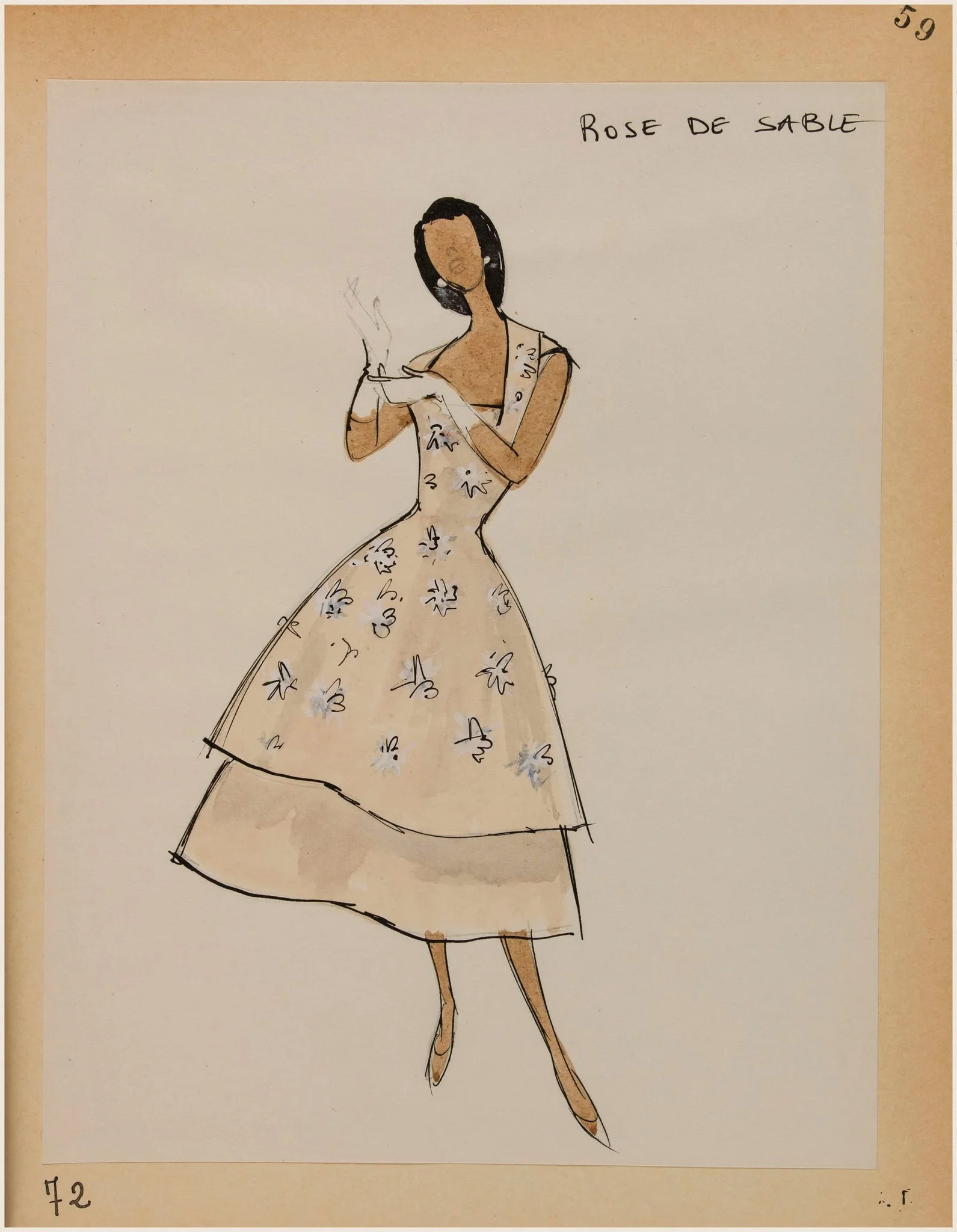 Rose de sable, by Carven, 1956
