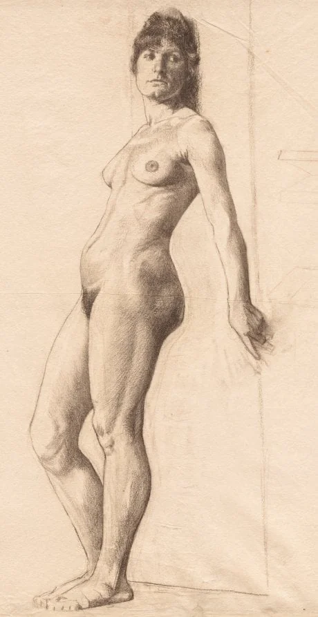 Standing Nude Model, by Otto Henry Bacher, 1878