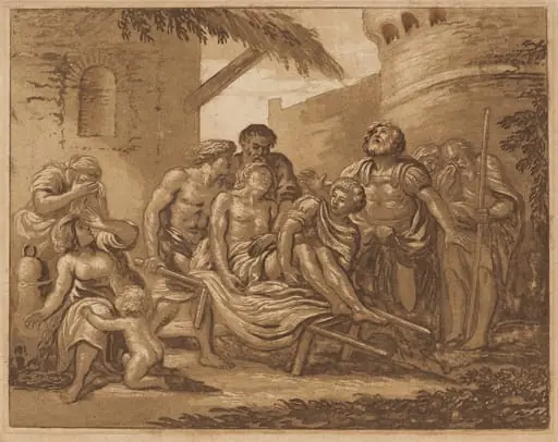 The Death of Hector on the Ramparts of Troy (recto) / Tancred and Erminia (verso)