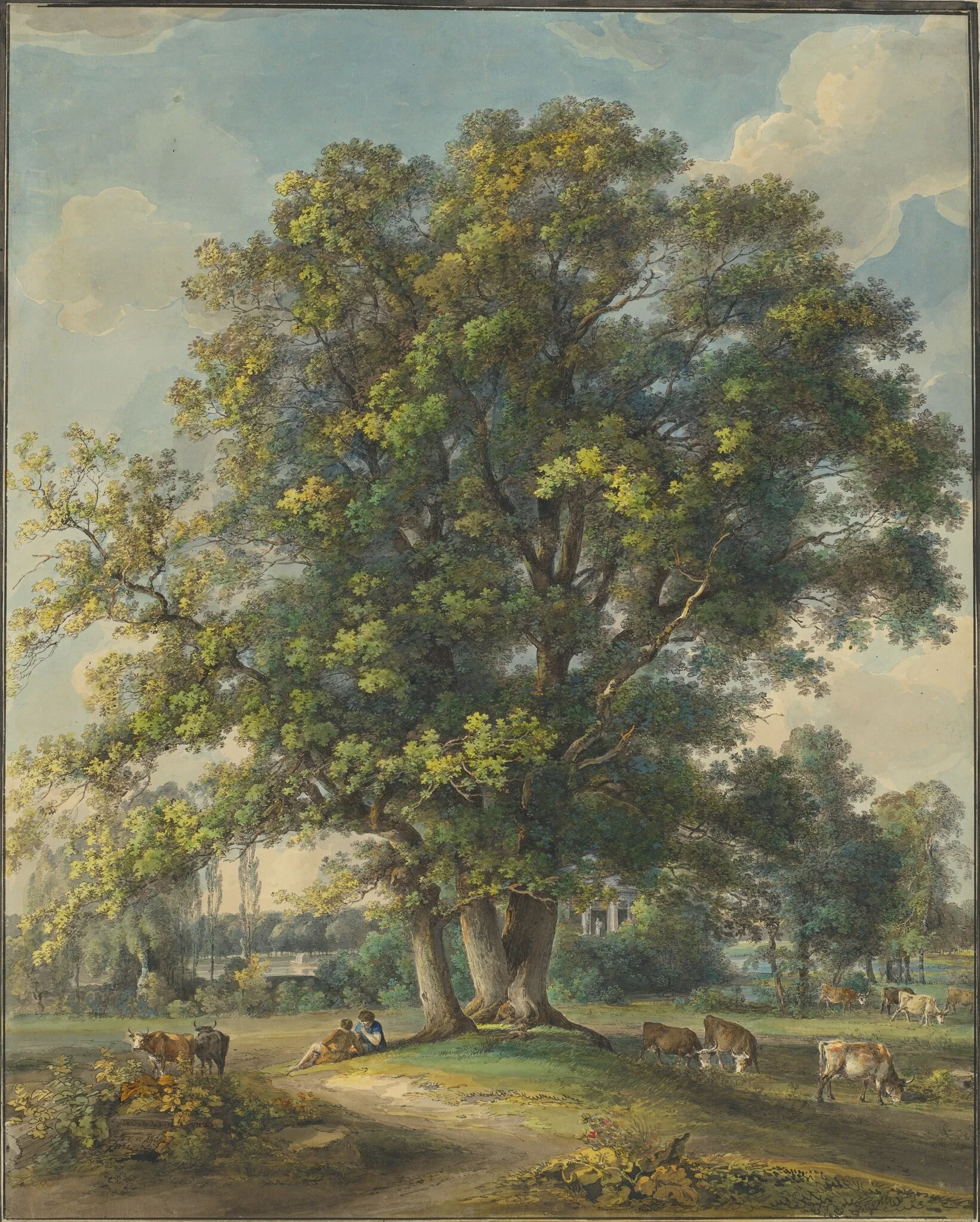 Et in Arcadia Ego, by Johann Georg von Dillis, ink, 1795