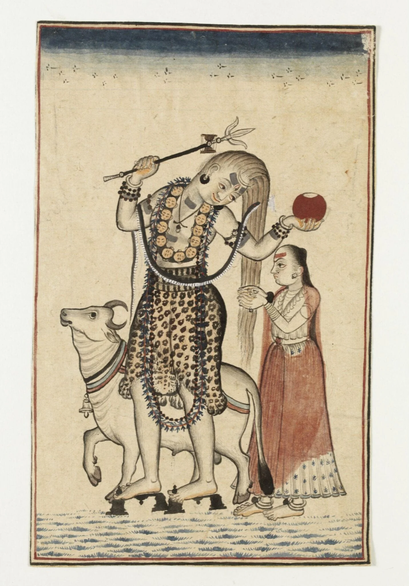 Shiva and Parvati, by Unknown, paint, 1740