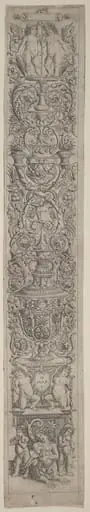 Ornament Panel: Nereid and Two Children Playing Musical Instruments