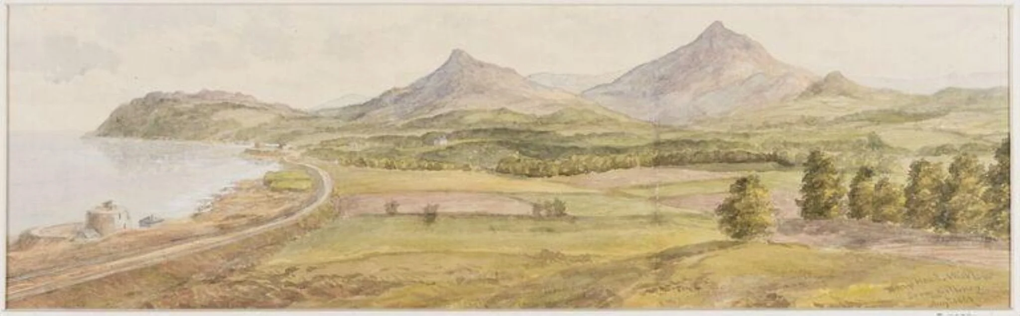Bray Head, Wicklow, from Killiney, by Thomas Brittain Vacher, watercolor, 1861