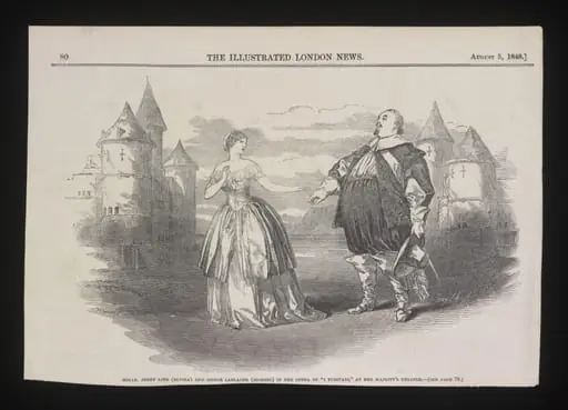 Mdlle. Jenny Lind (Elvira) and Signor Lablache (Giorgio) in the opera of ''I Puritani''