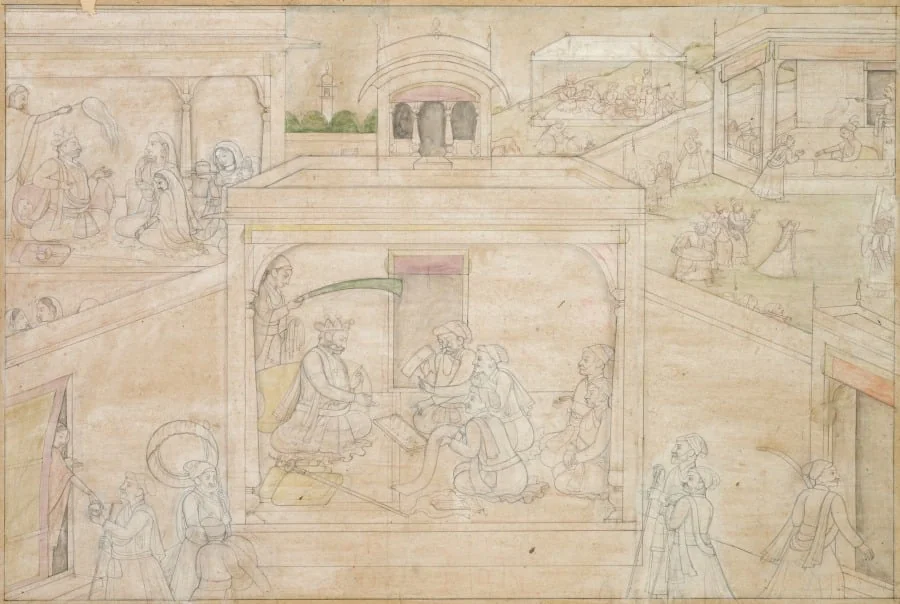 Bhima’s consultation with the astrologer, from a Nala-Damayanti, by Unknown, unspecified, 1795