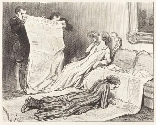 Abonnés recevant leur journal...