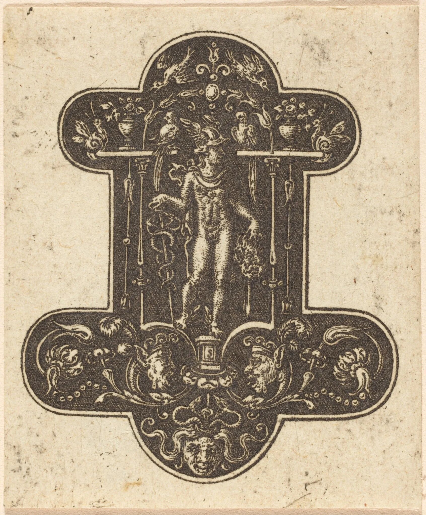 Mercury with the Head of Argus, by Etienne Delaune, ink, 1551