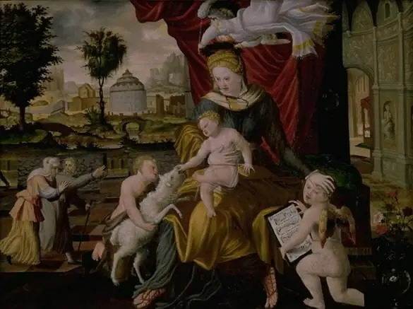 The Virgin Mary and Child, the Infant St.John and two angels