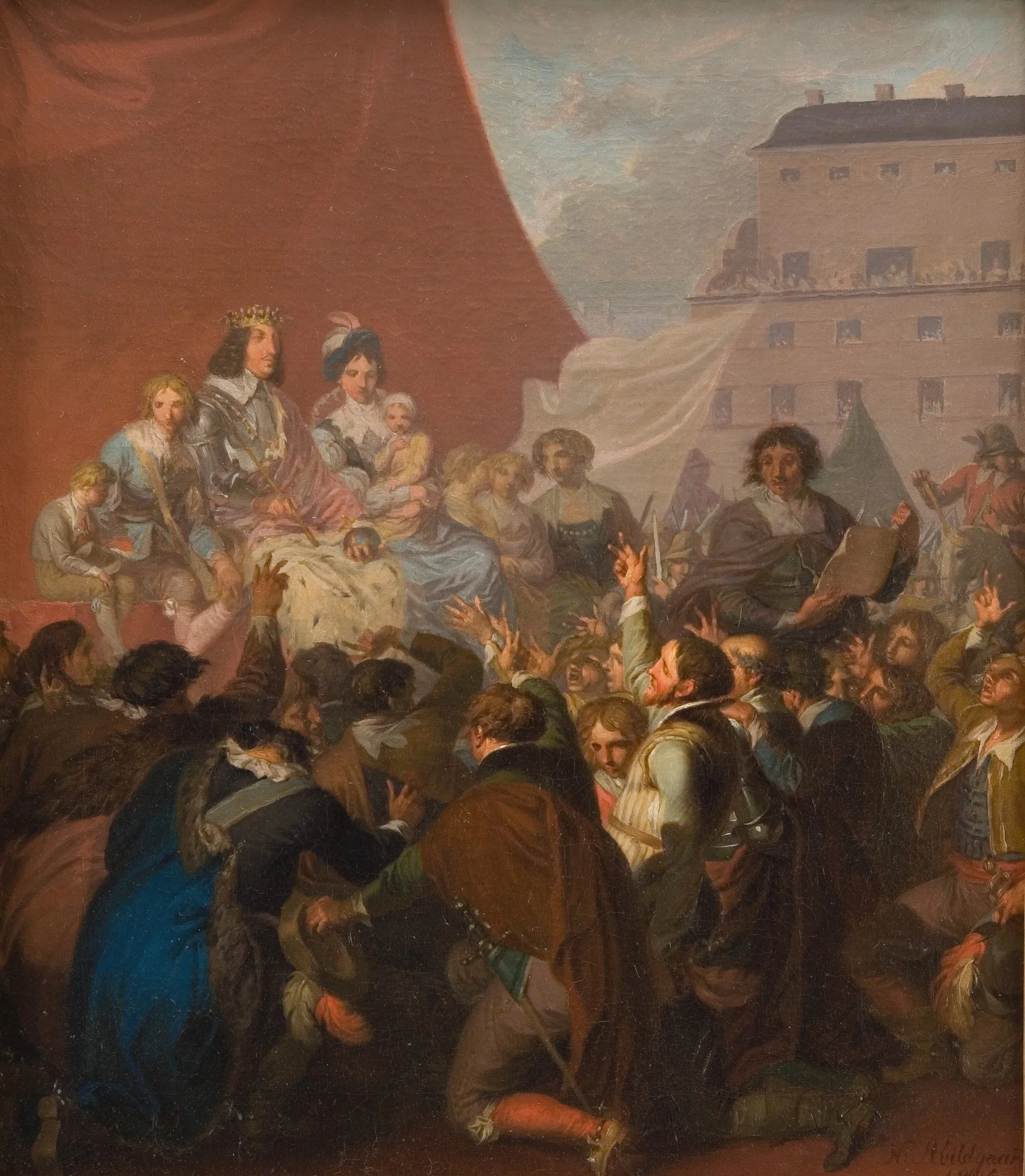 The Oath of Fealty in 1660, by Nicolai Abildgaard, oil, 1806