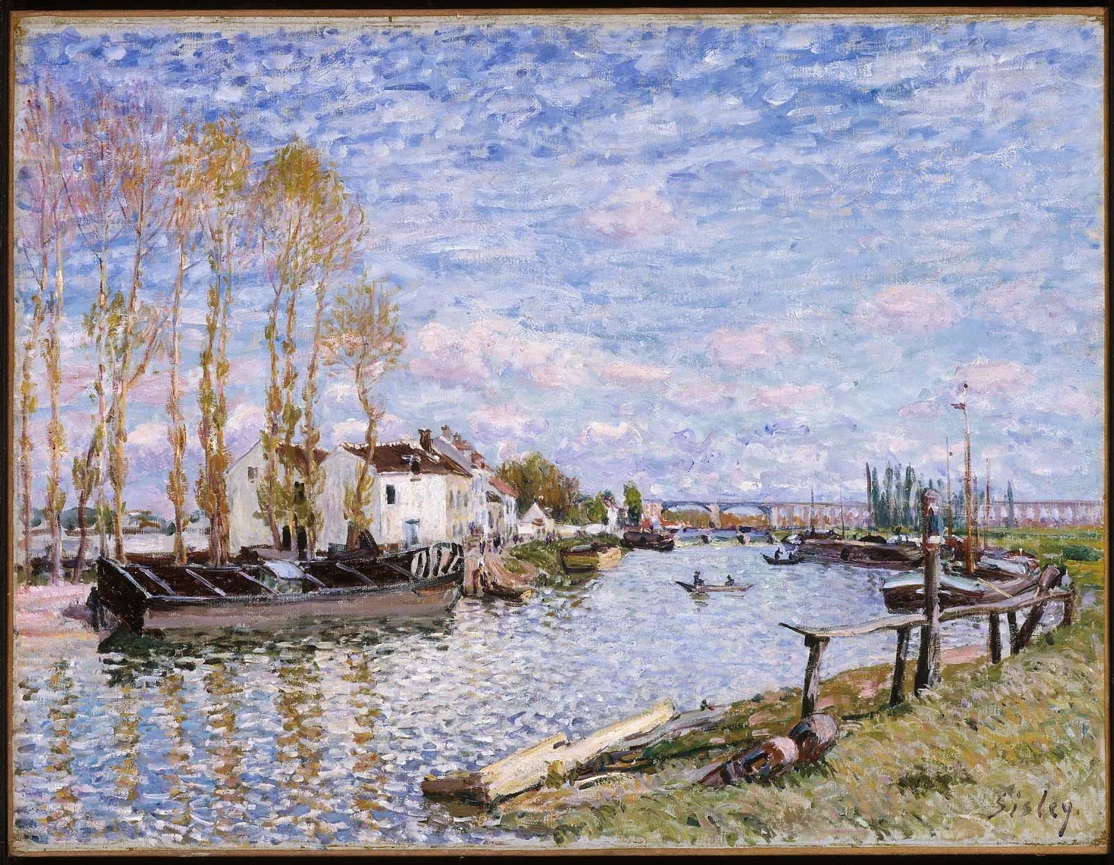 The Loing at Saint-Mammès, by Alfred Sisley, oil, 1892
