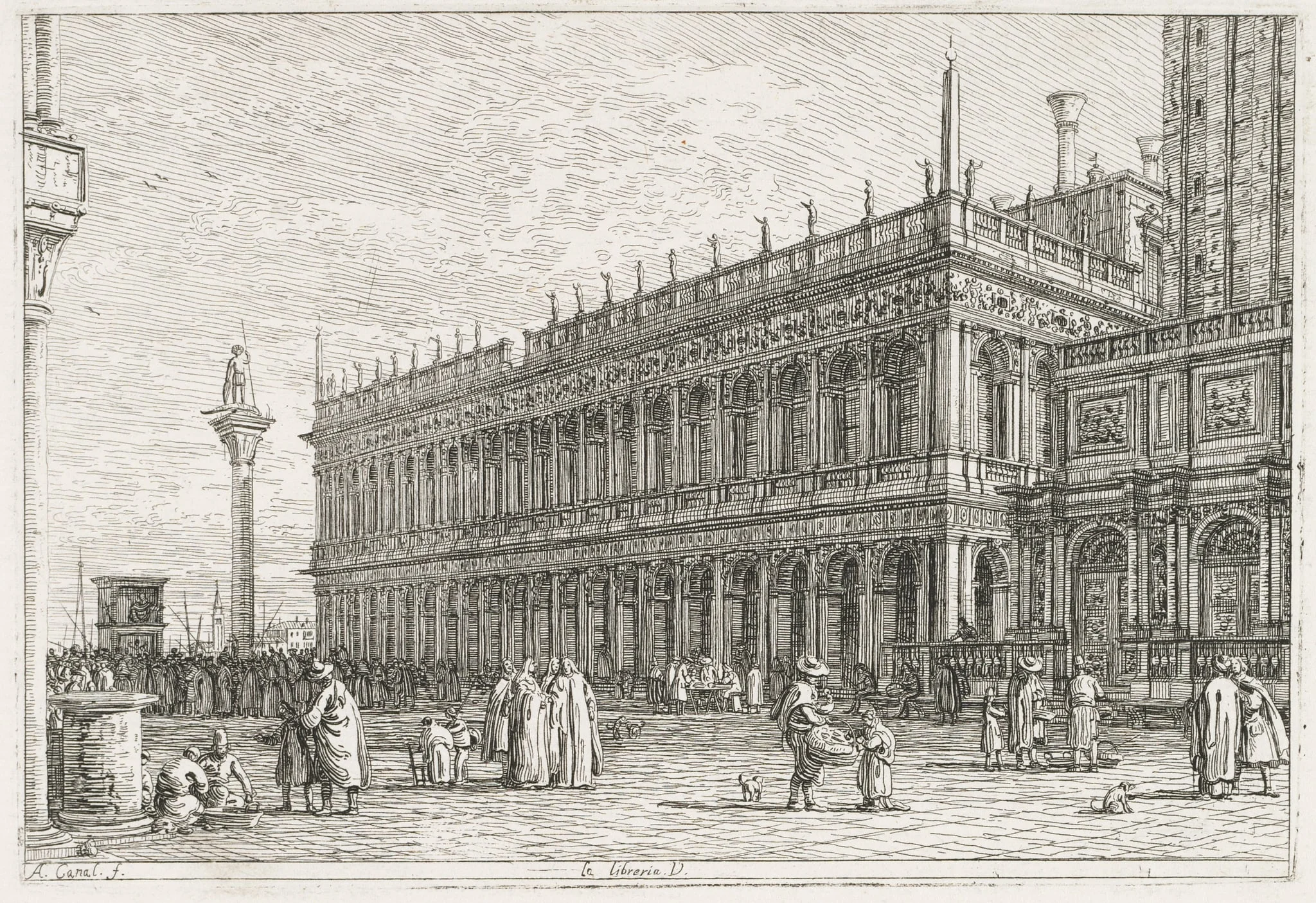 Views:  The Library, Venice, by Canaletto, 1740