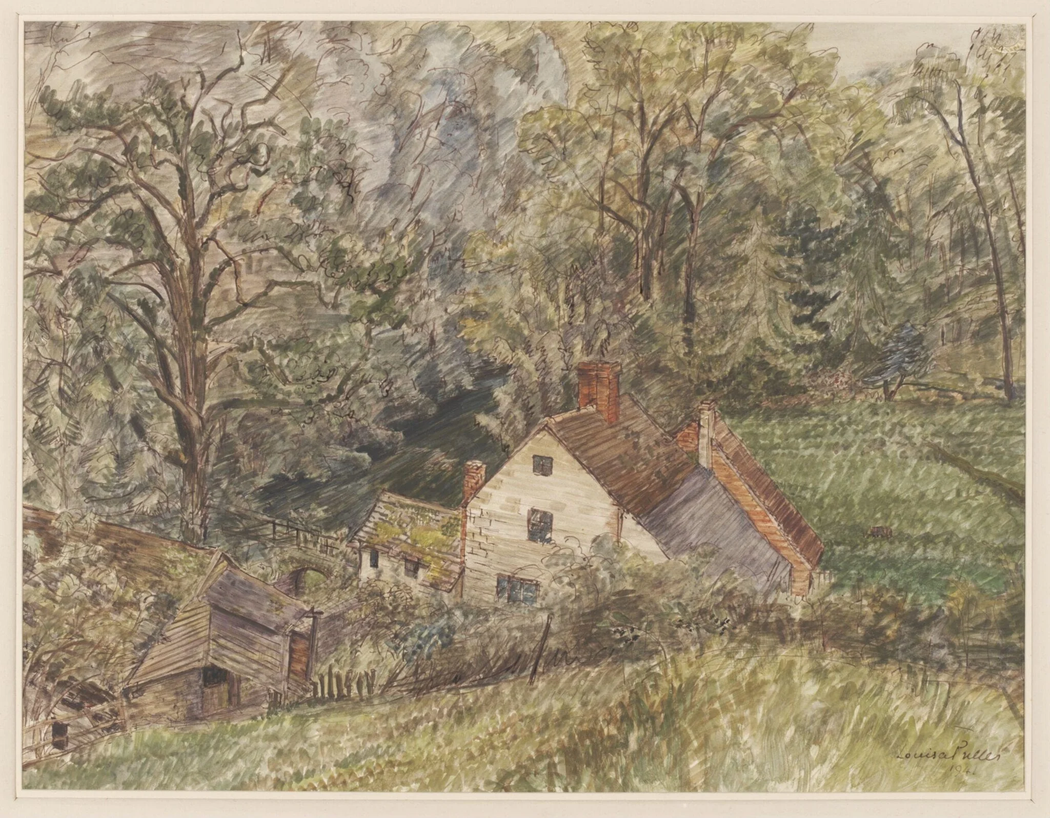 Haymill, Downton Gorge, by Puller, watercolor, 1941