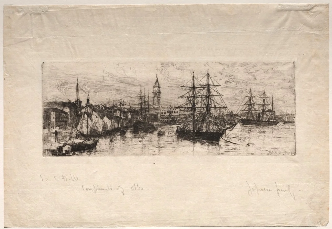 Shipping and the Ducal Palace, by Otto Henry Bacher, 1880