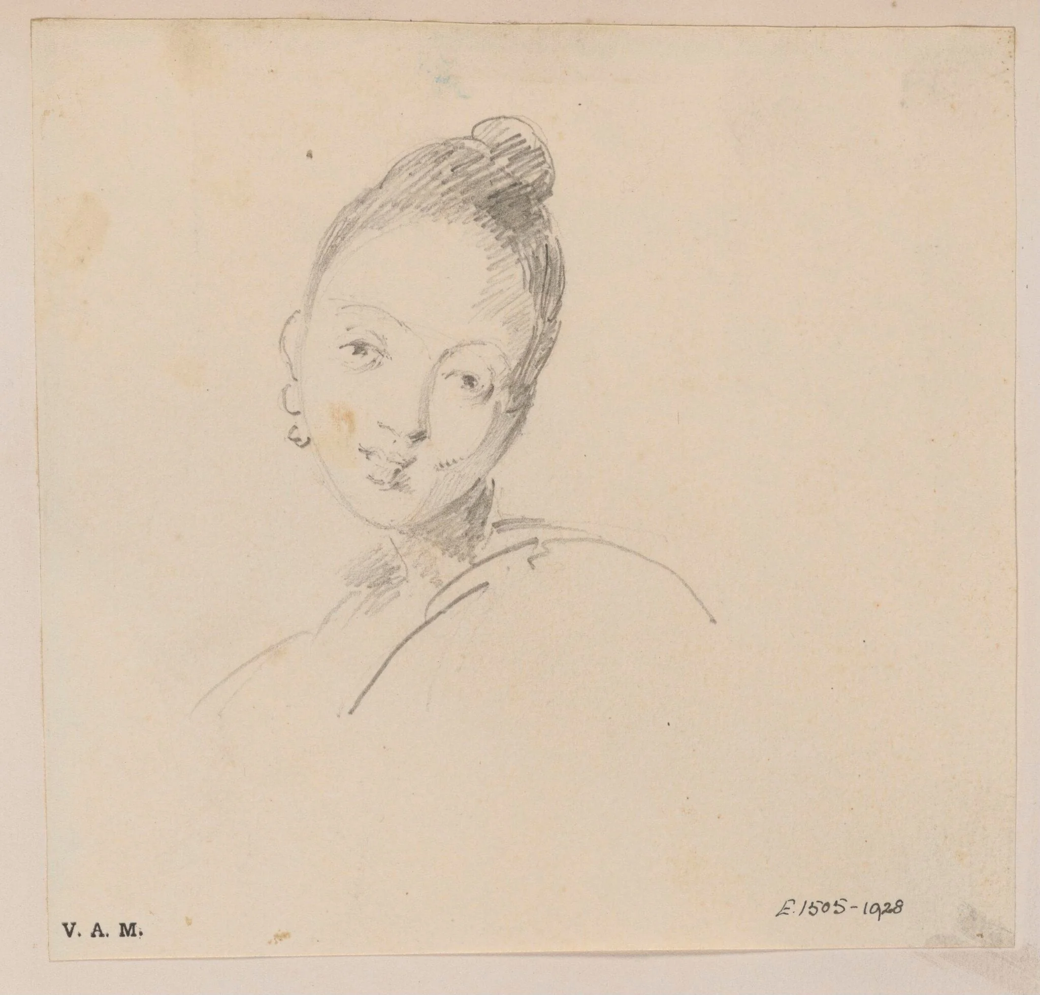Portrait head of a Chinese woman, by George Chinnery, 19