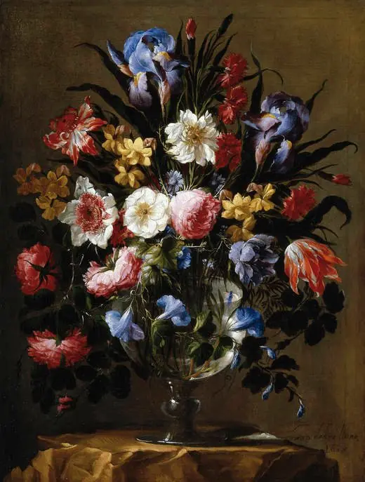 Flowers in a Glass Vase