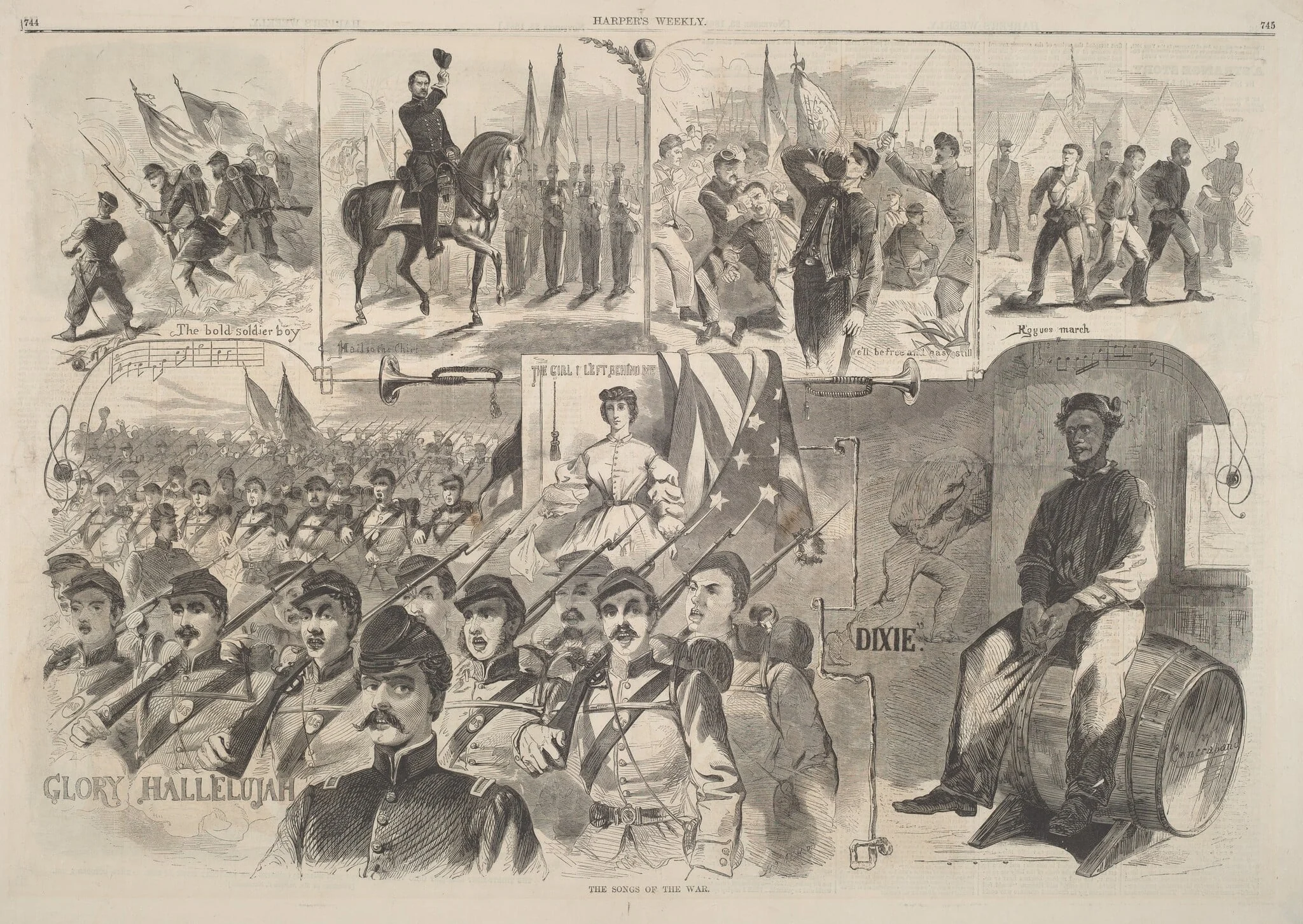 The Songs of War, by American 19th Century, ink, 1861