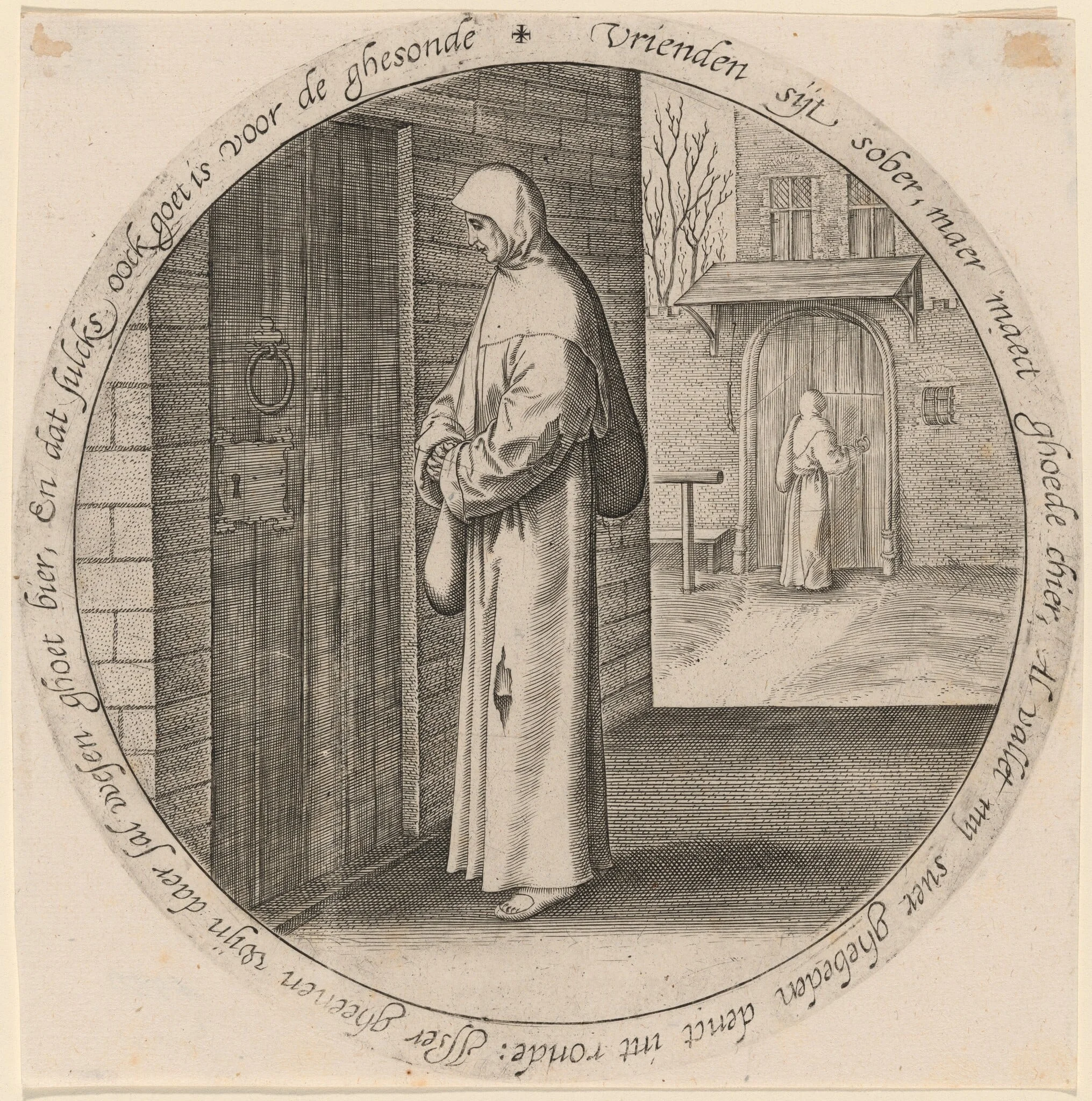 One Begs in Vain at the Door of the Deaf, by Johan Wierix, ink, 1568