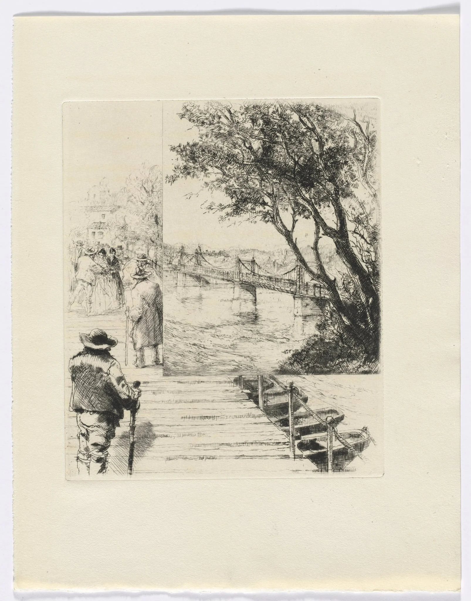Frédéric Mistral: Mémoires et Recits by Frédéric Mistral: figures on a pier (insert after p.216)