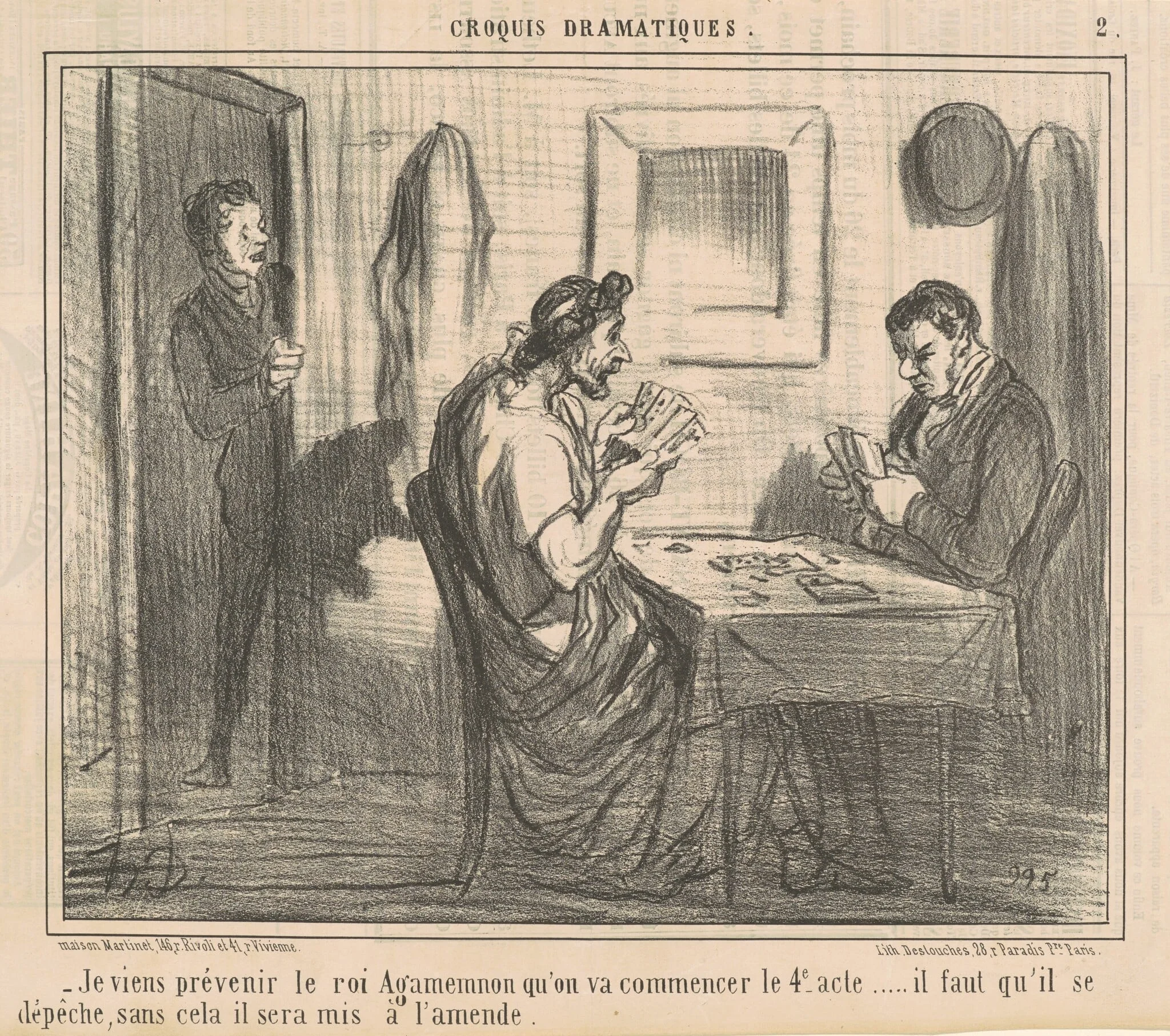 Je viens prévenir le roi Agamemnon ..., by Honoré Daumier, ink, 1856