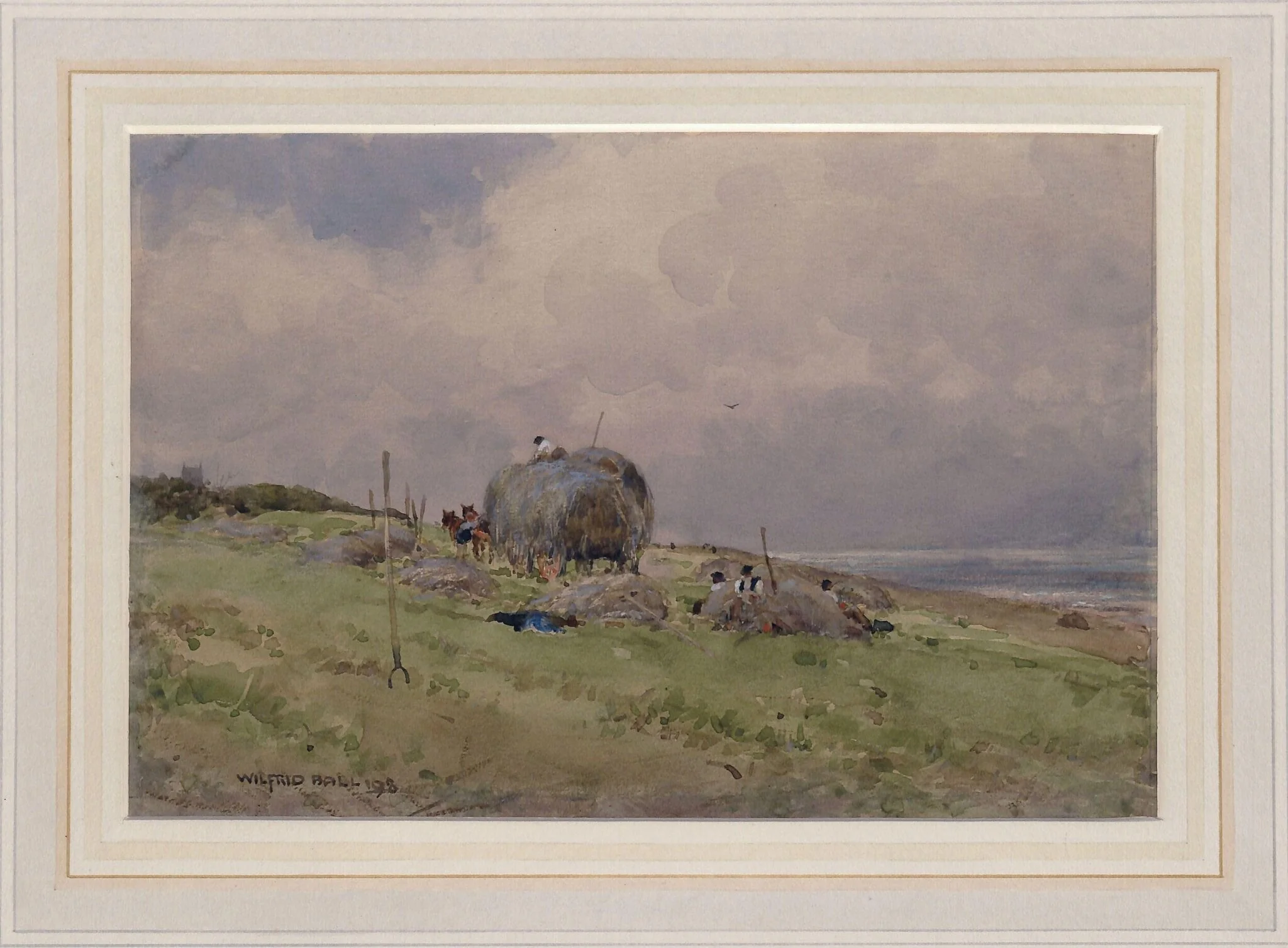 Haytime, by Wilfrid Williams Ball, watercolor, 1898