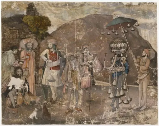One of four drawings of inhabitants of Delhi.