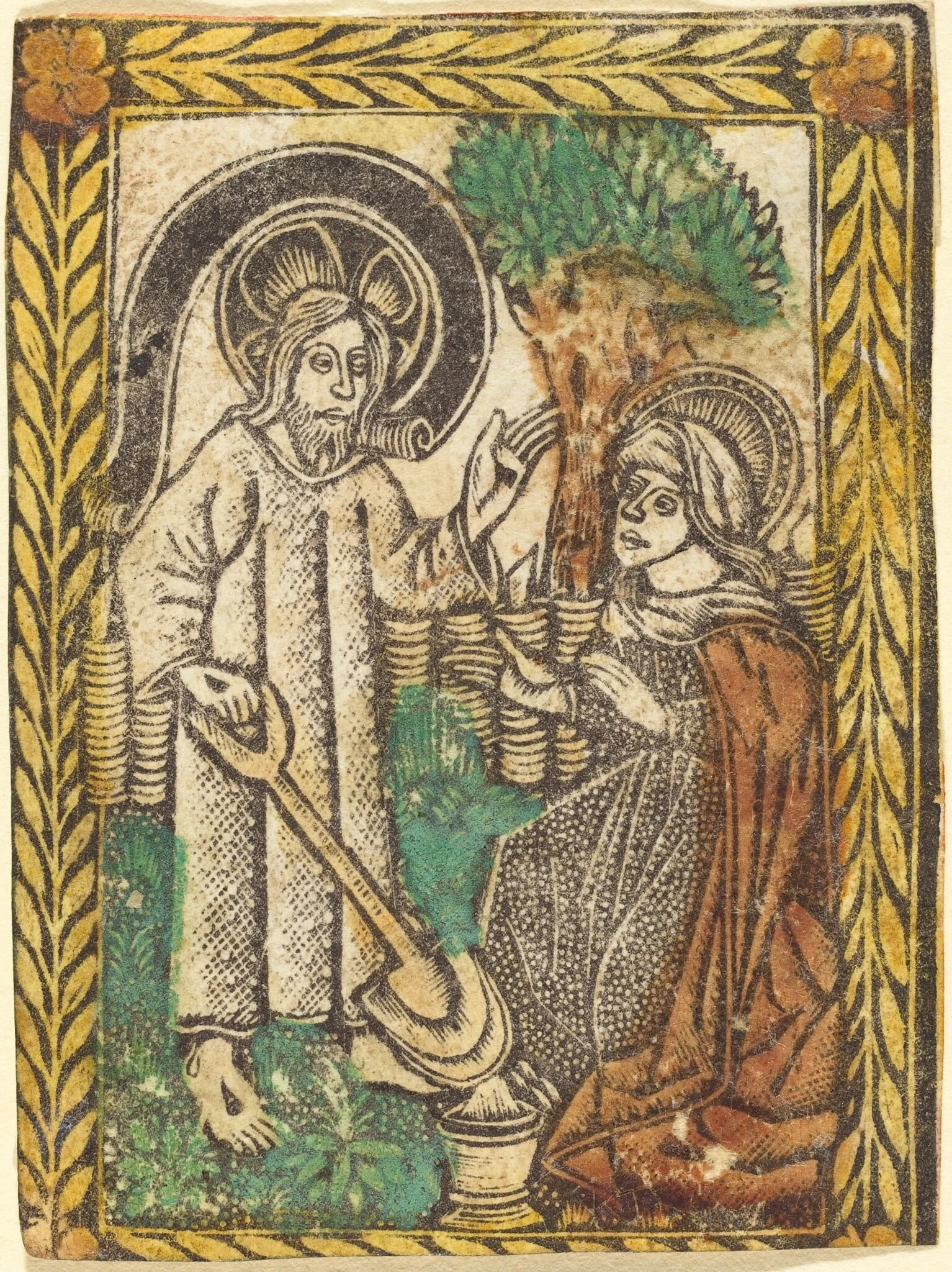 Christ Appearing to the Magdalene as a Gardner, by German 15th Century, paint, 1470