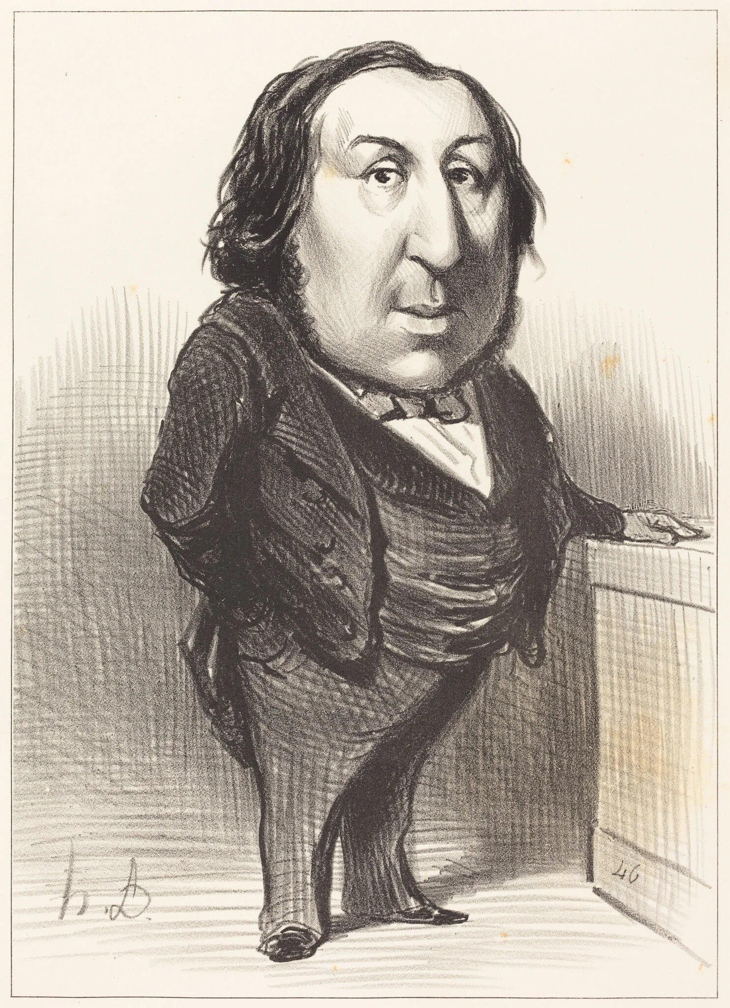 Emmanuel Arago, by Honoré Daumier, ink, 1848