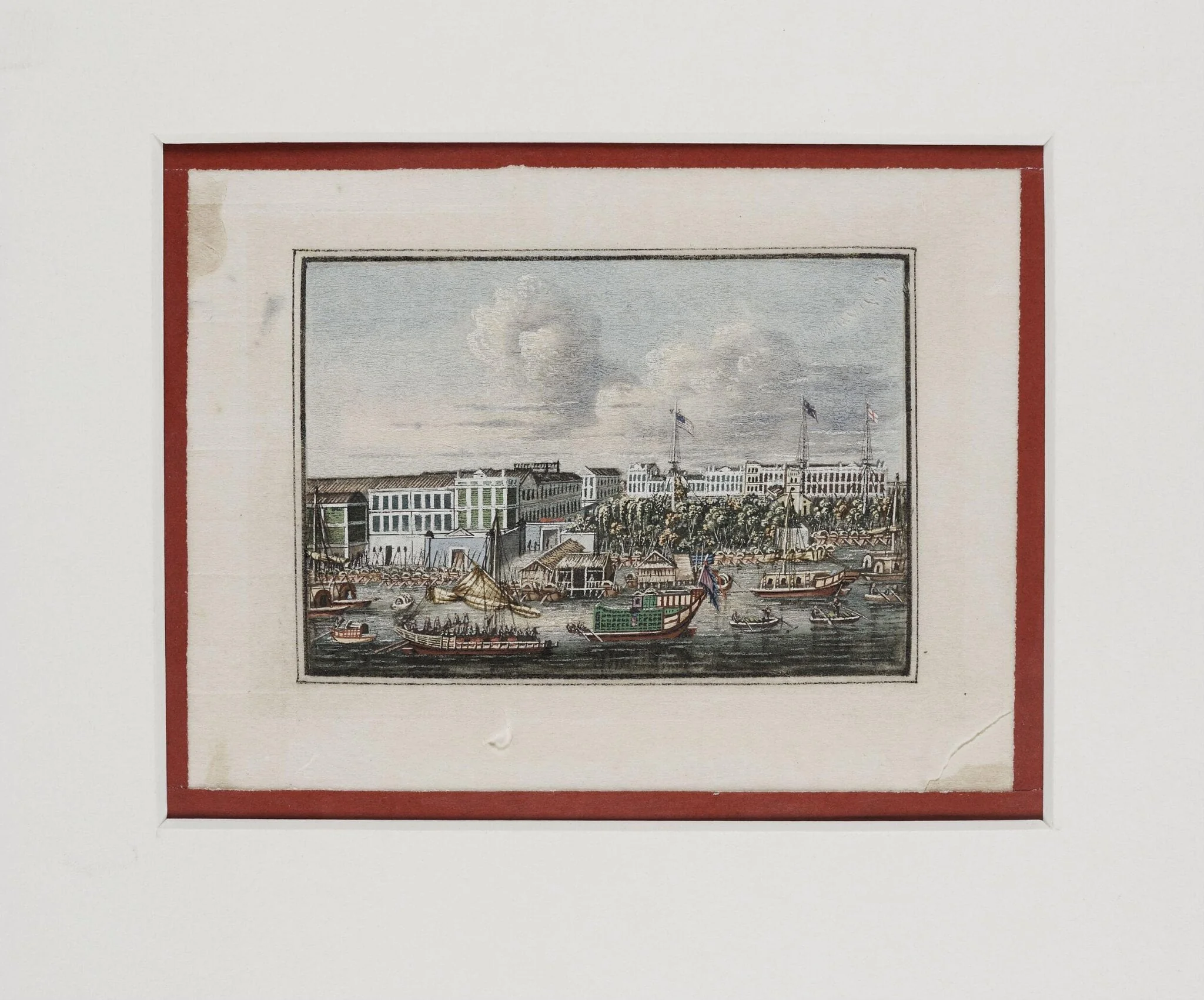 The Canton Waterfront, by Unknown, paint, 1850
