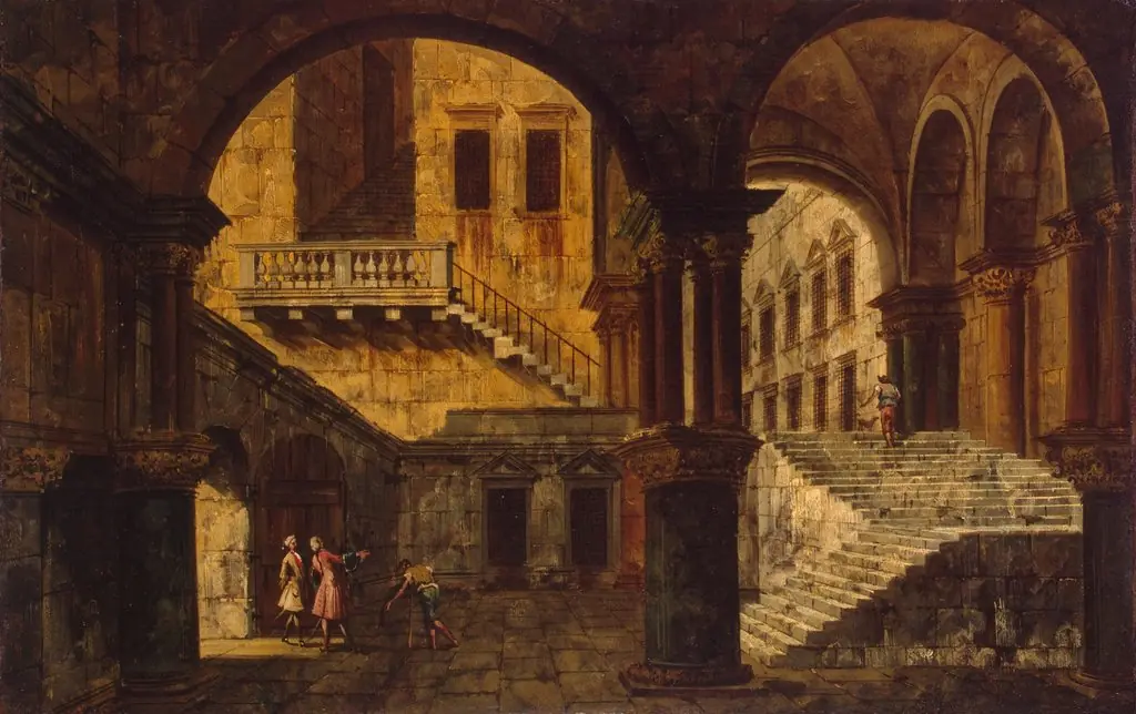 Courtyard with a Staircase