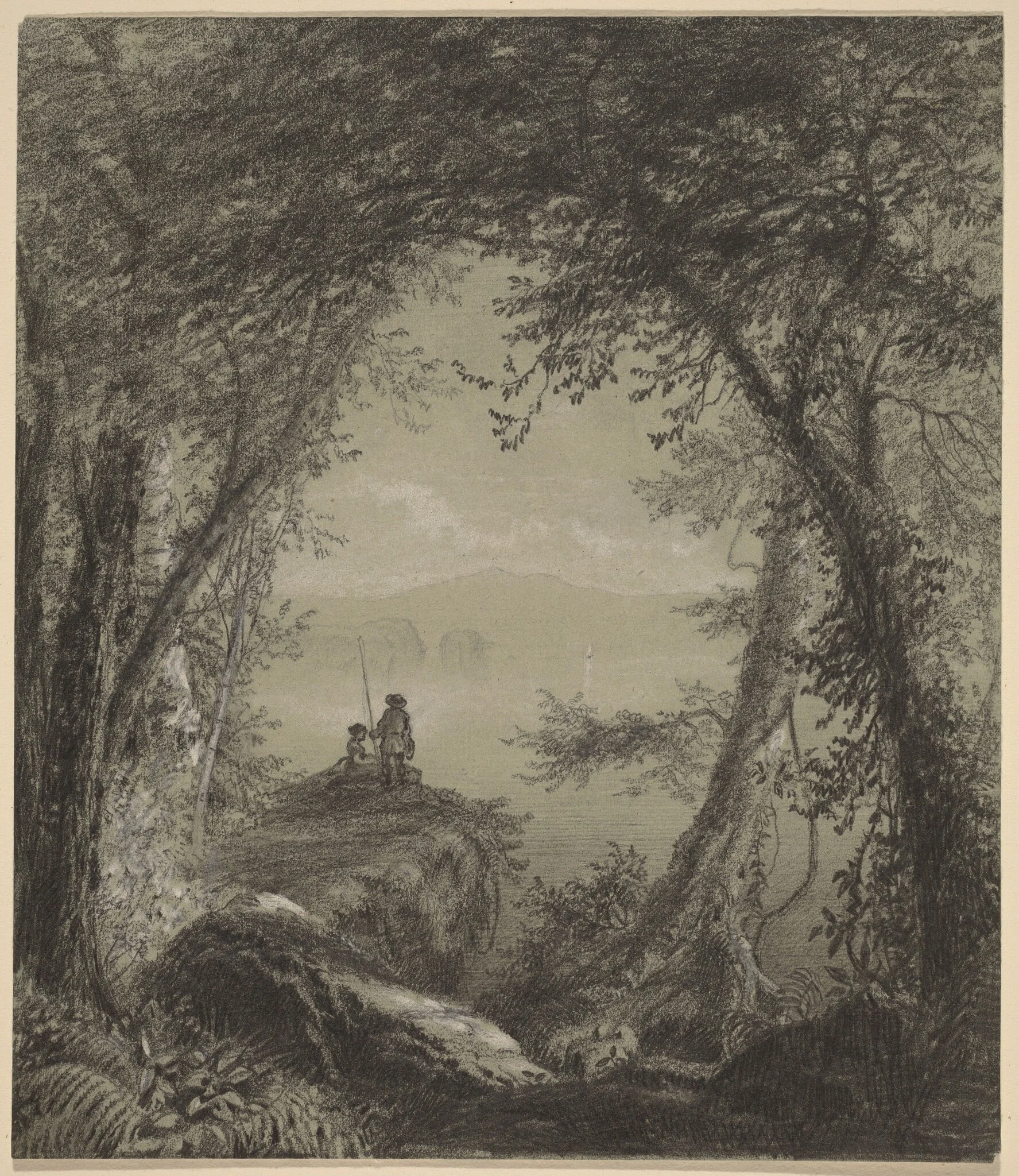 Lake George, by Richard William Hubbard, graphite, 1860